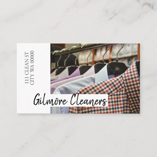Cleaners Dry Cleaning Alteration Tailoring Business Card (Front)