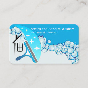 Cleaners Home Services Soap Bubbles Business Card
