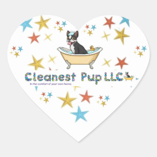 Cleanest Pup LLC Heart Sticker
