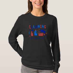 Cleaning And Music Notes Musician Music Instrument T-Shirt