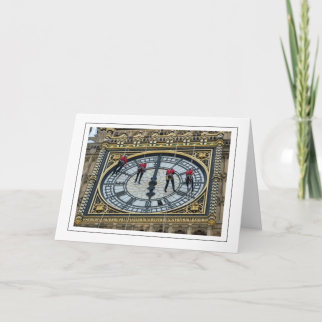 Cleaning Big Ben greeting card (Front)