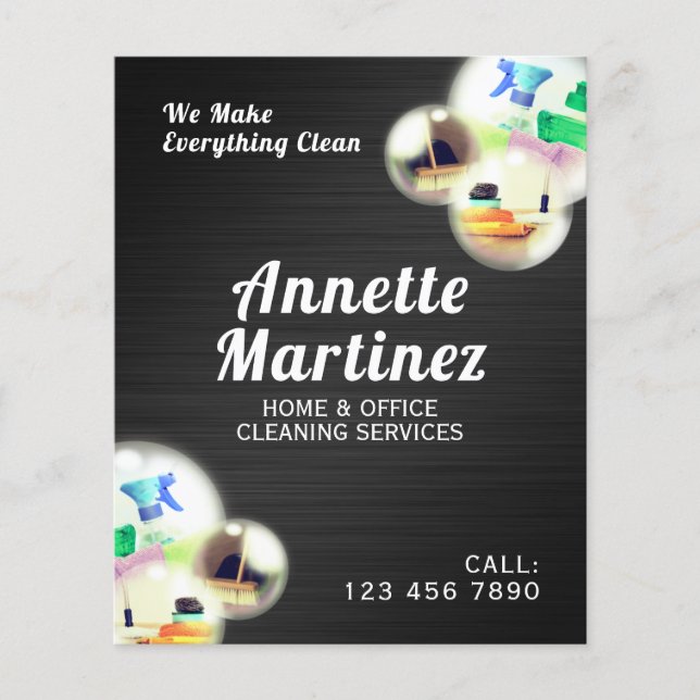 Cleaning bubbles professional flyer (Front)