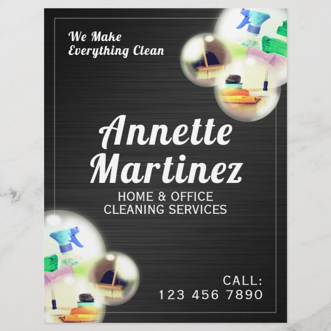 Cleaning bubbles professional flyer (Front)