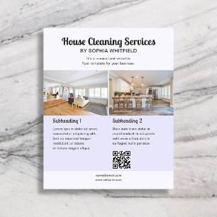 Cleaning Business Retro Script Photo Lavender Flyer
