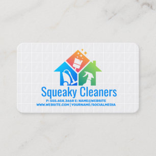 Cleaning Chores Icons   Bath Tiles Business Card