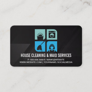 Cleaning Chores Icons   Maid Services Business Card