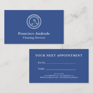 Cleaning Company Custom Logo Cleaning Service Appointment Card