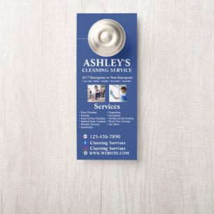 Cleaning Company Custom Logo Cleaning Service Door Hanger