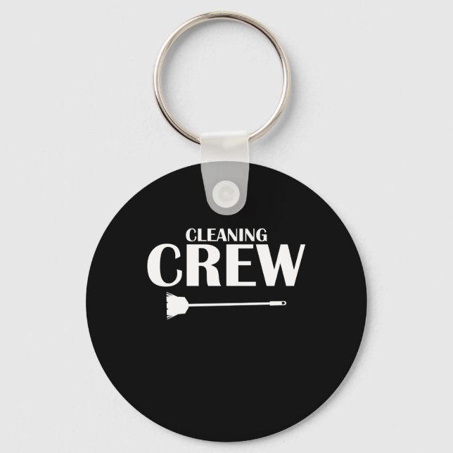 Cleaning Crew Housekeeper Housekeeping Cleaner Gra Key Ring (Front)