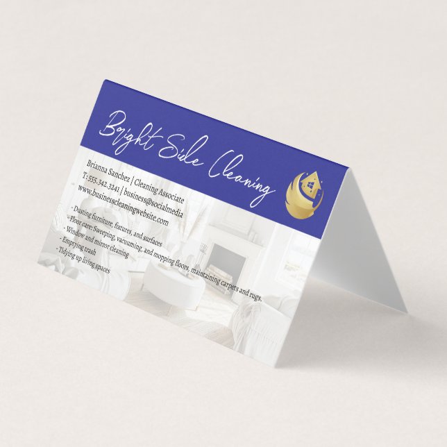 Cleaning Duster Home Logo | Tidy Living Room Business Card (Front)