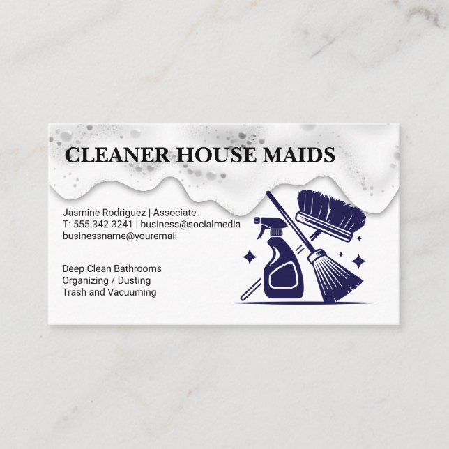 Cleaning Equipment | Soap Suds Business Card (Front)