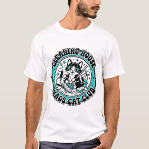 Cleaning House Chaos Cat Pet Lover Shirt Art - Cle