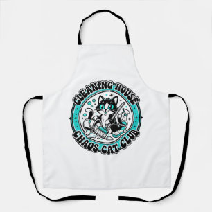 Cleaning House Chaos Cat Pet Lover Shirt Art - Cle Apron
