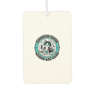 Cleaning House Chaos Cat Pet Lover Shirt Art - Cle Car Air Freshener