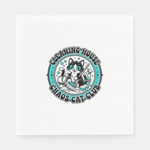 Cleaning House Chaos Cat Pet Lover Shirt Art - Cle Napkin
