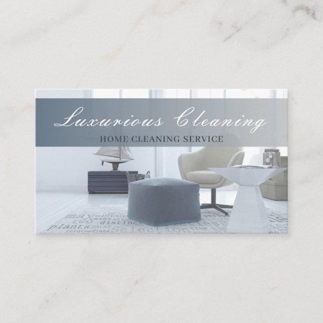 Cleaning House Clean Service Modern Business Card (Front)