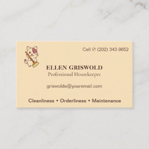 Cleaning Housekeeper   Basic Matte Business Card