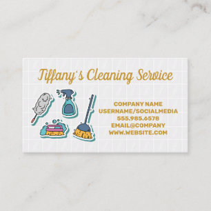 Cleaning Icons   Bathroom Tiles Business Card