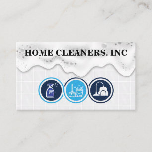 Cleaning Icons   Bathroom Tiles   Soap Foam Business Card