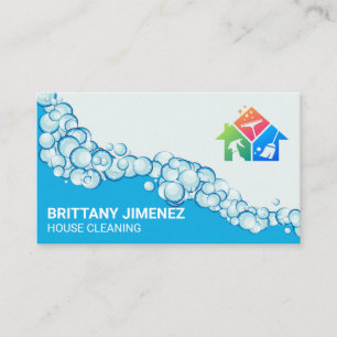 Cleaning Icons   Soap Bubbles   Cleaner Maid Business Card