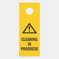 Cleaning in Progress caution yellow