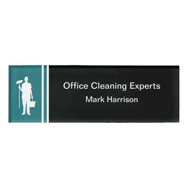 Cleaning Janitorial Services Name Tag (Front)