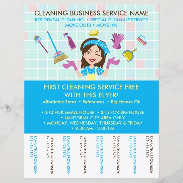 Cleaning Janitorial Tickets Advertising Flyer (Front)