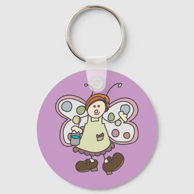 Cleaning Lady Bug Fairy Cartoon Key Chain (Front)