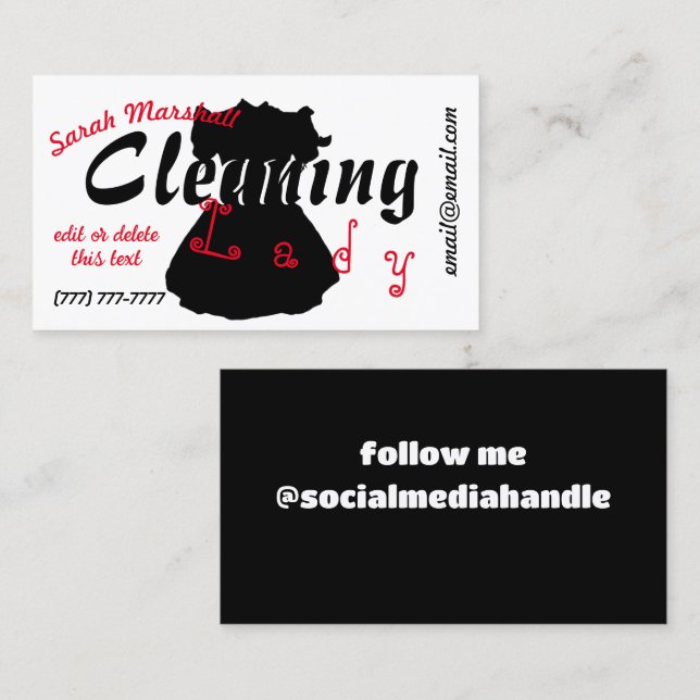 Cleaning Lady Business Card (Front/Back)