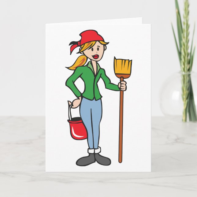 Cleaning Lady Card (Front)