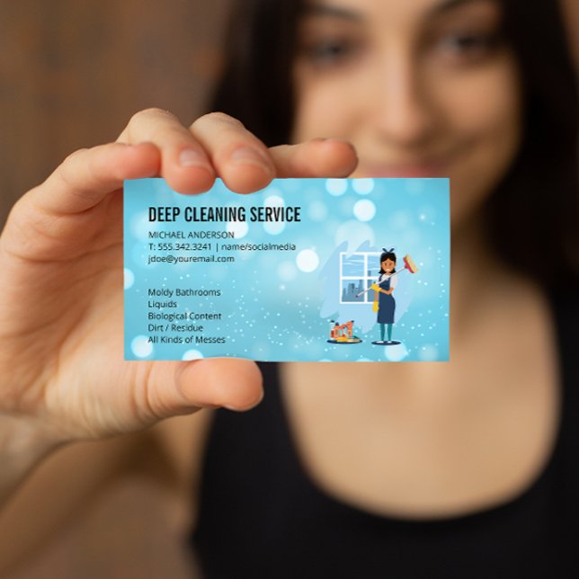 Cleaning Lady | Cleaning Service Business Card (Creator Uploaded)