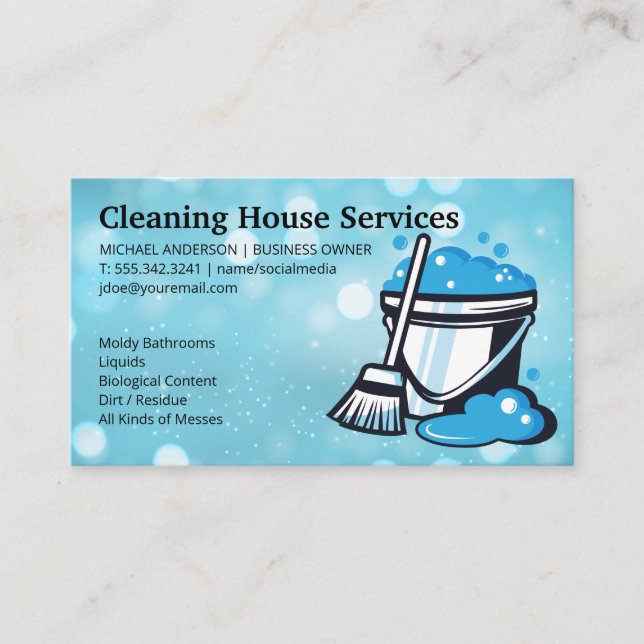 Cleaning Lady | Cleaning Service Logo Business Card (Front)