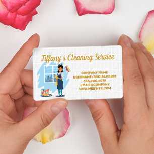 Cleaning Lady   House Keeping Services   Tiles Business Card