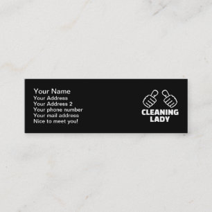 Cleaning lady mini business card
