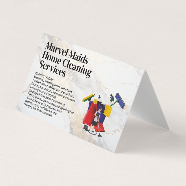 Cleaning Lady Mopping | Bucket Cleaning Equipment Business Card (Front)