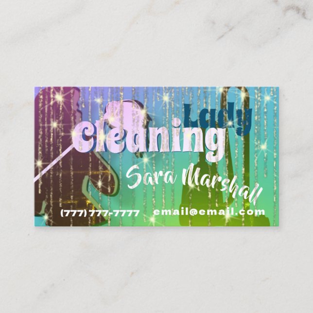 Cleaning Lady Sparkle Business Card (Front)