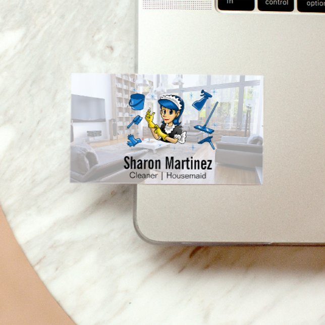 Cleaning Maid | House Services Business Card (Creator Uploaded)