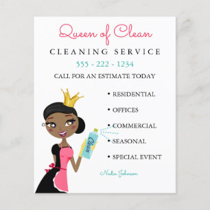 Cleaning Maid Service Ethnic Character Crown Flyer