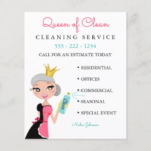 Cleaning Maid Service Grey Character Crown Fly Flyer