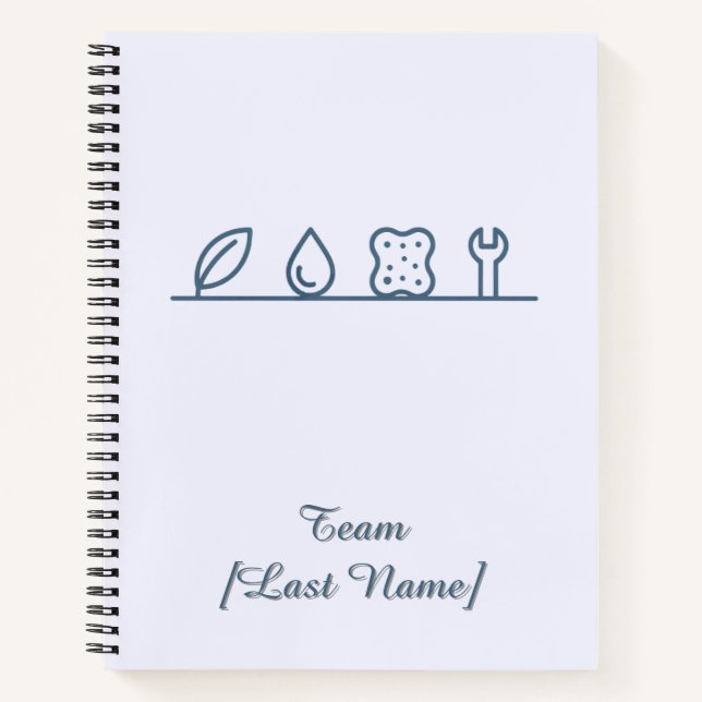 Cleaning & Maintenance Schedule | Iconic Team Plan Notebook (Front)