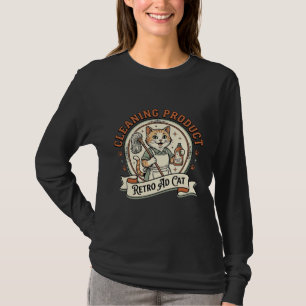 Cleaning Product Retro Ad Cat Cleaning Product Ret T-Shirt