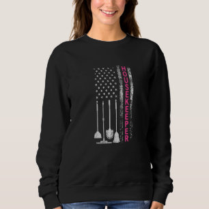 Cleaning Saying For Housekeeper US Flag Sweatshirt