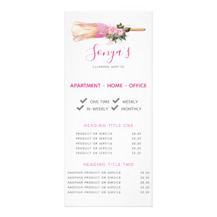Cleaning Service Broom Business Promotional Rack Card