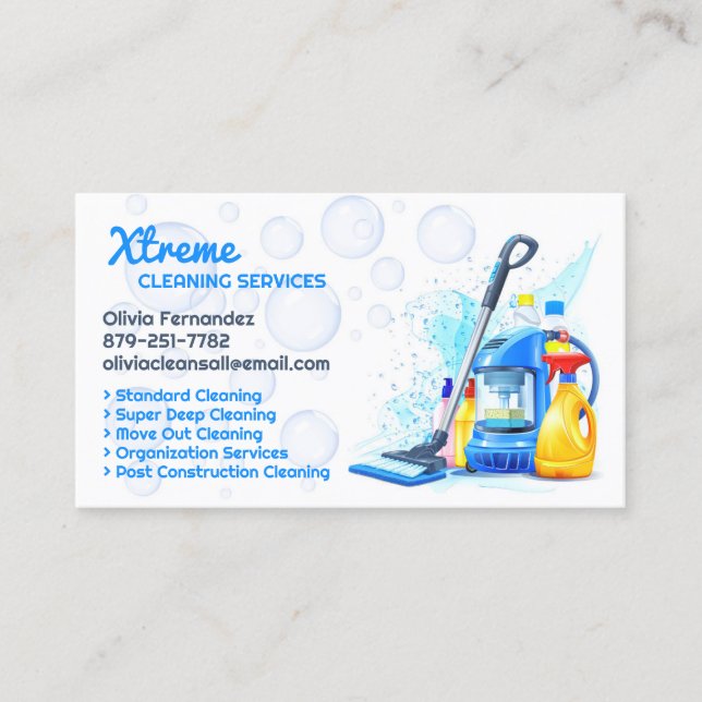Cleaning Service Business Card (Front)