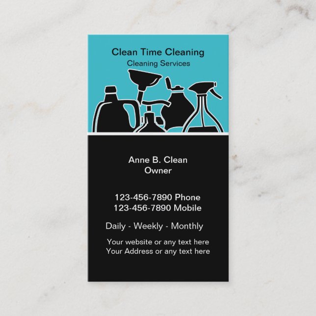 Cleaning Service Business Cards (Front)