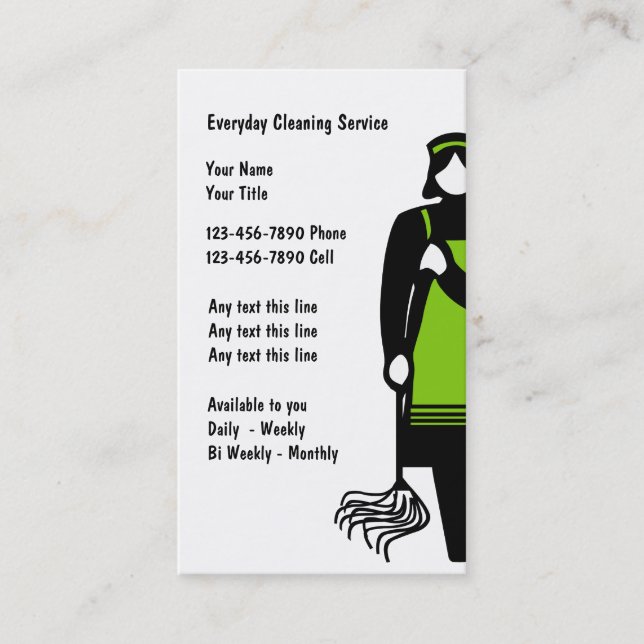 Cleaning Service Business Cards (Front)