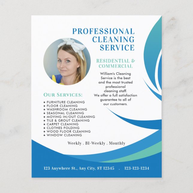 Cleaning Service Business Modern Custom Photo Flyer (Front)