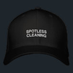 Cleaning Service Company Name Black Embroidered Hat<br><div class="desc">An embroidered hat for a cleaning service. Add your company name for custom business branded apparel.  Designed to help you grow your business by strengthening your company branding. A modern,  simple and impactful design with white stitching on a black hat.</div>