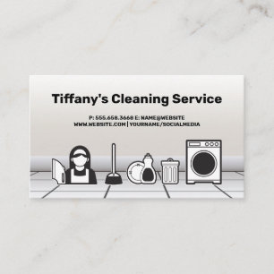 Cleaning Service   Dusting   Trash   Laundry Business Card