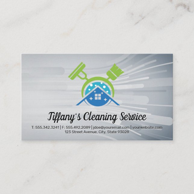 Cleaning Service Equipment | Tiling Business Card (Front)